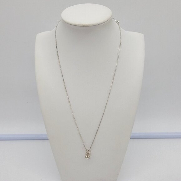 NEW Avon‎ Dazzling Initial Necklace S Silver Tone Rhinestones New In Box - Picture 2 of 5